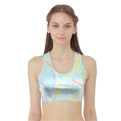 Birds Illustration T- Shirtbird T- Shirt (5) Sports Bra With Border by maxcute