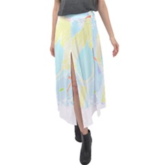 Birds Illustration T- Shirtbird T- Shirt (5) Velour Split Maxi Skirt by maxcute