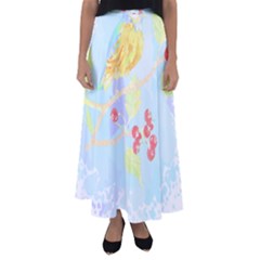 Birds Illustration T- Shirtbird T- Shirt (6) Flared Maxi Skirt by maxcute