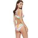 Birds Illustration T- Shirtbird T- Shirt (8) Low Cut Ruffle Edge Bikini Set View3