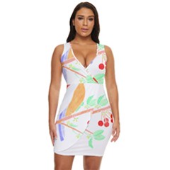 Birds Illustration T- Shirtbird T- Shirt (8) Draped Bodycon Dress by maxcute