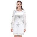 Black And White Pattern T- Shirt Black And White Pattern 11 Long Sleeve Chiffon Shift Dress  View1