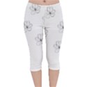 Black And White Pattern T- Shirt Black And White Pattern 11 Velvet Capri Leggings  View1