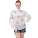 Black And White Pattern T- Shirt Black And White Pattern 11 High Neck Long Sleeve Chiffon Top View1