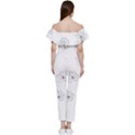 Black And White Pattern T- Shirt Black And White Pattern 11 Off Shoulder Ruffle Top Jumpsuit View4