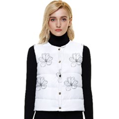 Black And White Pattern T- Shirt Black And White Pattern 11 Women s Short Button Up Puffer Vest by maxcute