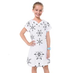 Black And White Pattern T- Shirt Black And White Pattern 12 Kids  Drop Waist Dress by maxcute