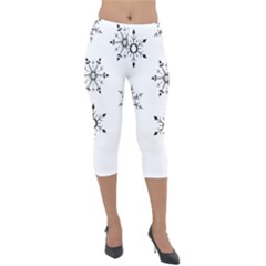 Black And White Pattern T- Shirt Black And White Pattern 12 Lightweight Velour Capri Leggings  by maxcute