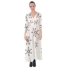 Black And White Pattern T- Shirt Black And White Pattern 12 Button Up Maxi Dress by maxcute