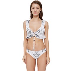 Black And White Pattern T- Shirt Black And White Pattern 12 Low Cut Ruffle Edge Bikini Set by maxcute