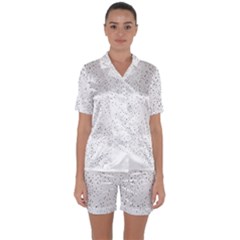 Black And White Pattern T- Shirt Black And White Pattern 14 Satin Short Sleeve Pajamas Set by maxcute