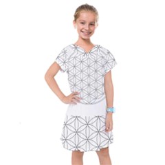 Black And White Pattern T- Shirt Black And White Pattern 2 Kids  Drop Waist Dress by maxcute