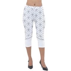 Black And White Pattern T- Shirt Black And White Pattern 2 Lightweight Velour Capri Leggings  by maxcute