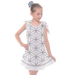 Black And White Pattern T- Shirt Black And White Pattern 2 Kids  Tie Up Tunic Dress by maxcute