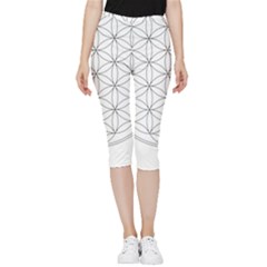 Black And White Pattern T- Shirt Black And White Pattern 2 Inside Out Lightweight Velour Capri Leggings  by maxcute