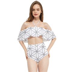 Black And White Pattern T- Shirt Black And White Pattern 2 Halter Flowy Bikini Set  by maxcute