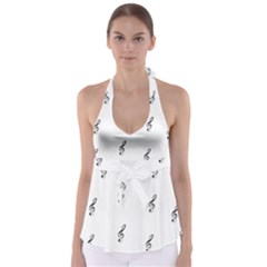 Black And White Pattern T- Shirt Black And White Pattern 7 Babydoll Tankini Top