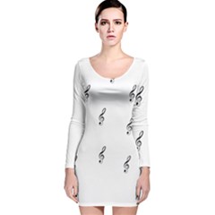 Black And White Pattern T- Shirt Black And White Pattern 7 Long Sleeve Velvet Bodycon Dress