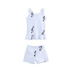 Black And White Pattern T- Shirt Black And White Pattern 7 Kids  Boyleg Swimsuit