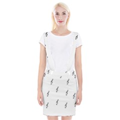 Black And White Pattern T- Shirt Black And White Pattern 7 Braces Suspender Skirt