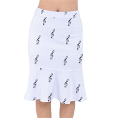 Black And White Pattern T- Shirt Black And White Pattern 7 Short Mermaid Skirt