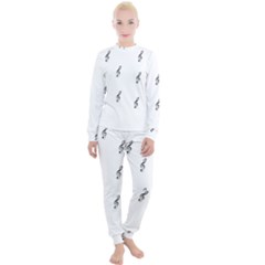 Black And White Pattern T- Shirt Black And White Pattern 7 Women s Lounge Set