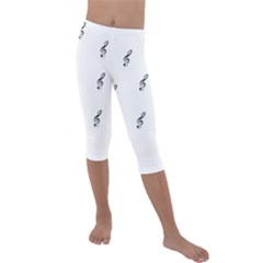 Black And White Pattern T- Shirt Black And White Pattern 7 Kids  Lightweight Velour Capri Leggings 