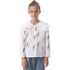 Black And White Pattern T- Shirt Black And White Pattern 7 Kids  Peter Pan Collar Blouse