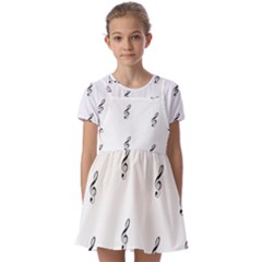 Black And White Pattern T- Shirt Black And White Pattern 7 Kids  Short Sleeve Pinafore Style Dress