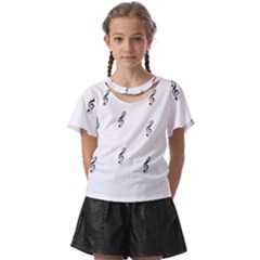 Black And White Pattern T- Shirt Black And White Pattern 7 Kids  Front Cut Tee