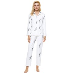 Black And White Pattern T- Shirt Black And White Pattern 7 Womens  Long Sleeve Velvet Pocket Pajamas Set