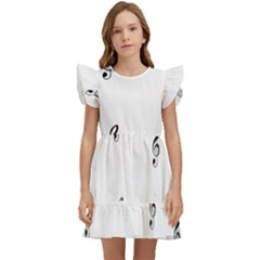 Black And White Pattern T- Shirt Black And White Pattern 7 Kids  Winged Sleeve Dress