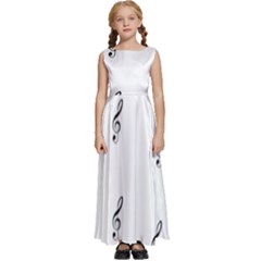 Black And White Pattern T- Shirt Black And White Pattern 7 Kids  Satin Sleeveless Maxi Dress