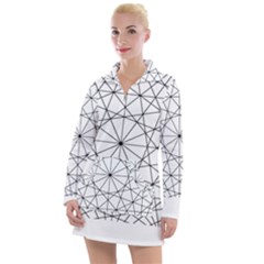 Black And White Pattern T- Shirt Black And White Pattern 8 Women s Long Sleeve Casual Dress by maxcute