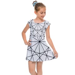 Black And White Pattern T- Shirt Black And White Pattern 8 Kids  Cap Sleeve Dress