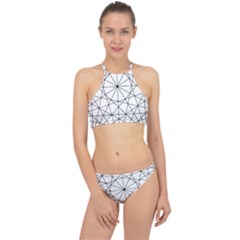 Black And White Pattern T- Shirt Black And White Pattern 8 Racer Front Bikini Set by maxcute