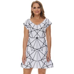 Black And White Pattern T- Shirt Black And White Pattern 8 Short Sleeve Tiered Mini Dress by maxcute