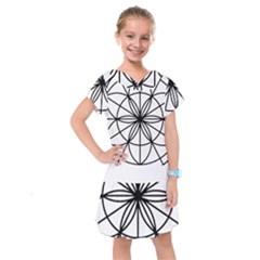 Black And White Pattern T- Shirt Black And White Pattern T- Shirt Kids  Drop Waist Dress by maxcute