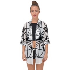 Black And White Pattern T- Shirt Black And White Pattern T- Shirt Open Front Chiffon Kimono by maxcute