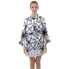 Black And White Pattern T- Shirt Black And White Pattern T- Shirt Long Sleeve Satin Kimono by maxcute