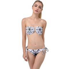 Black And White Pattern T- Shirt Black And White Pattern T- Shirt Twist Bandeau Bikini Set by maxcute