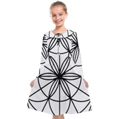 Black And White Pattern T- Shirt Black And White Pattern T- Shirt Kids  Midi Sailor Dress by maxcute