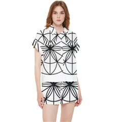 Black And White Pattern T- Shirt Black And White Pattern T- Shirt Chiffon Lounge Set