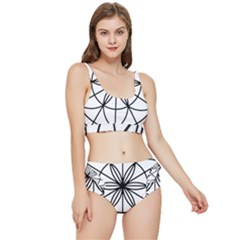 Black And White Pattern T- Shirt Black And White Pattern T- Shirt Frilly Bikini Set by maxcute