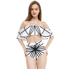 Black And White Pattern T- Shirt Black And White Pattern T- Shirt Halter Flowy Bikini Set  by maxcute