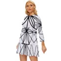 Black And White Pattern T- Shirt Black And White Pattern T- Shirt Long Sleeve Babydoll Dress View2