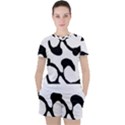 Black And White Swirl Pattern T- Shirt Black And White Swirl Pattern T- Shirt Women s Tee and Shorts Set View1