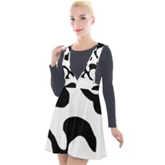 Black And White Swirl Pattern T- Shirt Black And White Swirl Pattern T- Shirt Plunge Pinafore Velour Dress by maxcute