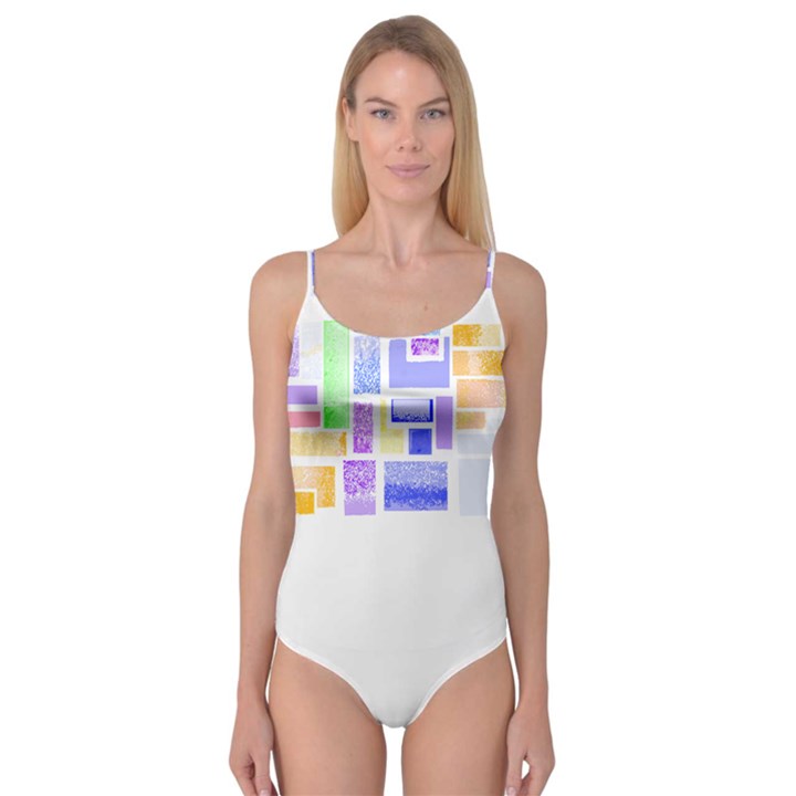 Blocks T- Shirt Blockage Abstract Art 2 T- Shirt Camisole Leotard 