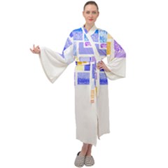 Blocks T- Shirt Blockage Abstract Art 2 T- Shirt Maxi Velour Kimono by maxcute